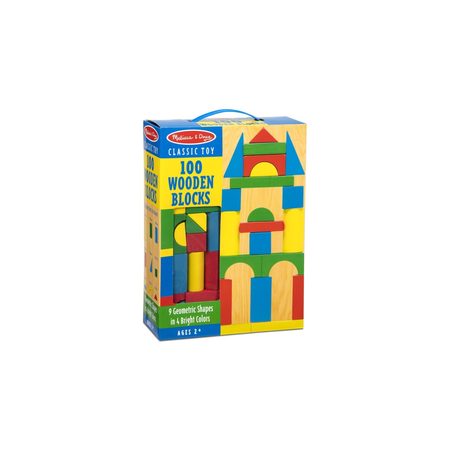 Melissa & Doug Painted Wood Blocks Set, 100 Pieces