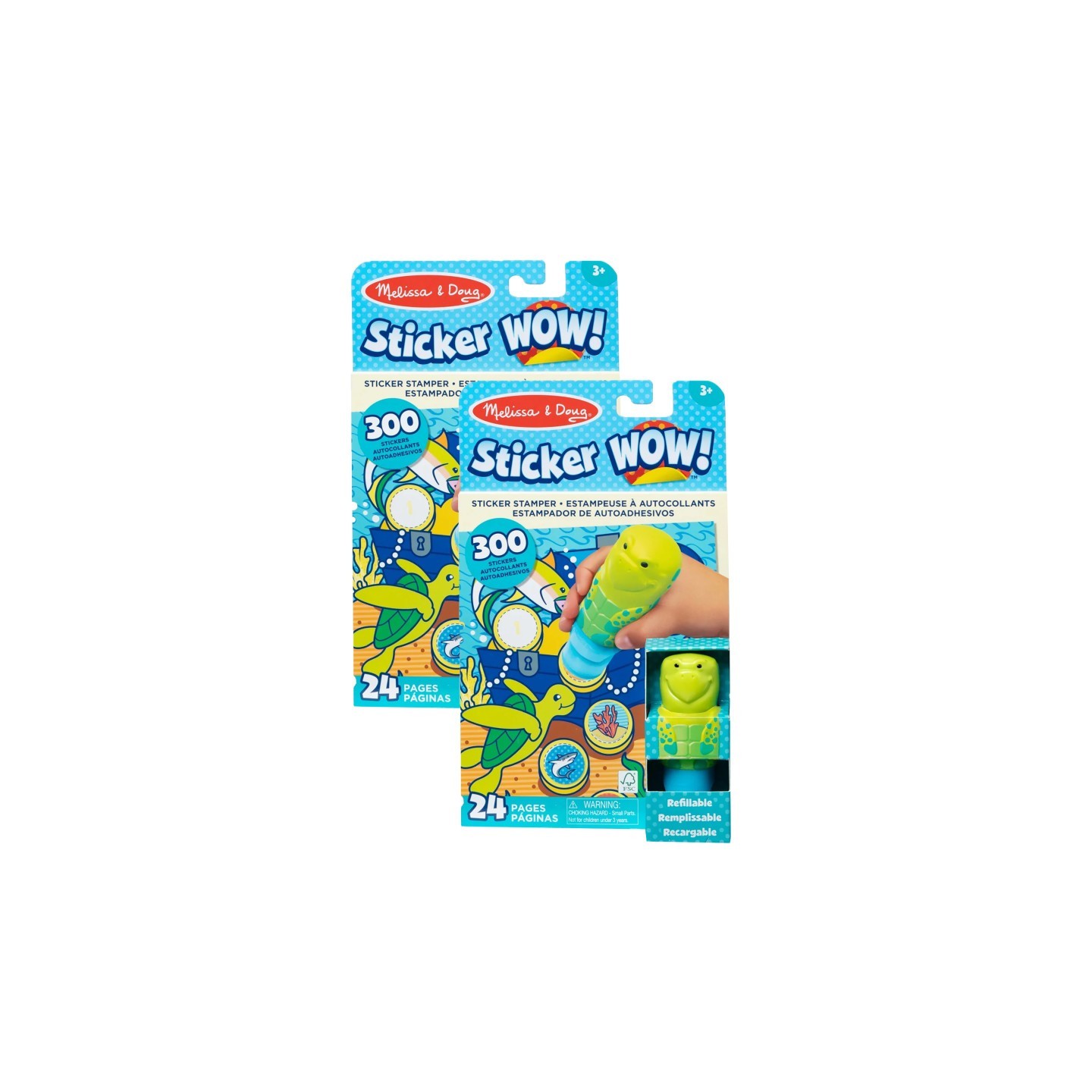 Melissa & Doug Sticker WOW! Activity Pad Set , Turtle, 300 Stickers Per Set, 2 Sets