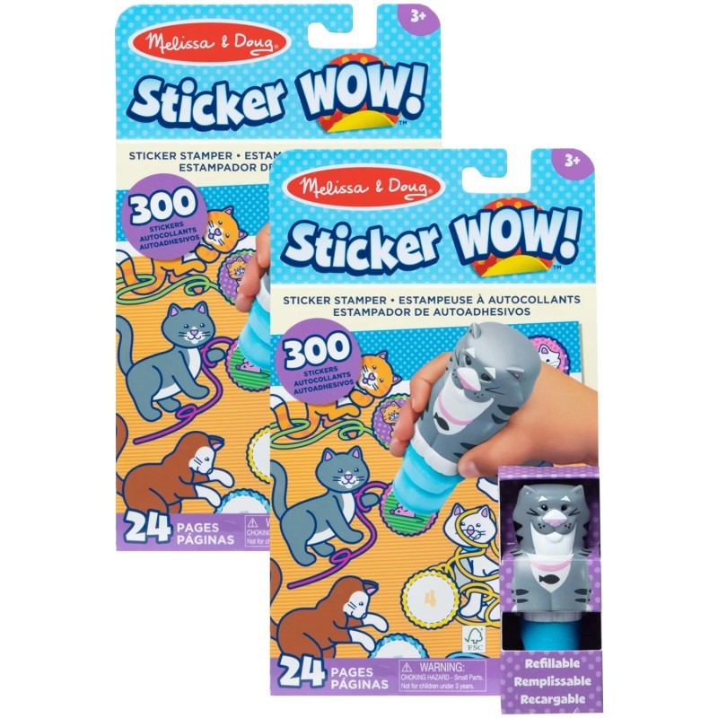 Melissa & Doug Sticker WOW! Activity Pad Set, Cat, 300 Stickers Per Set, 2 Sets