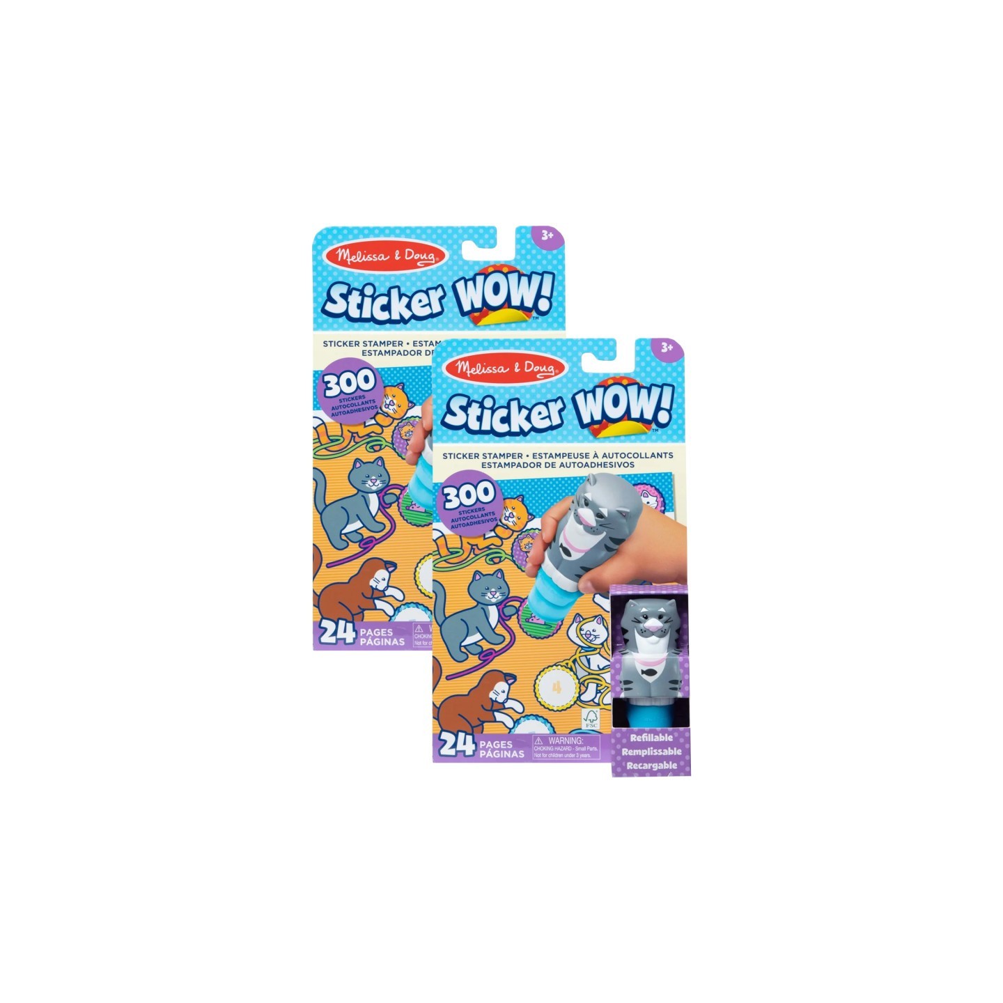 Melissa & Doug Sticker WOW! Activity Pad Set, Cat, 300 Stickers Per Set, 2 Sets