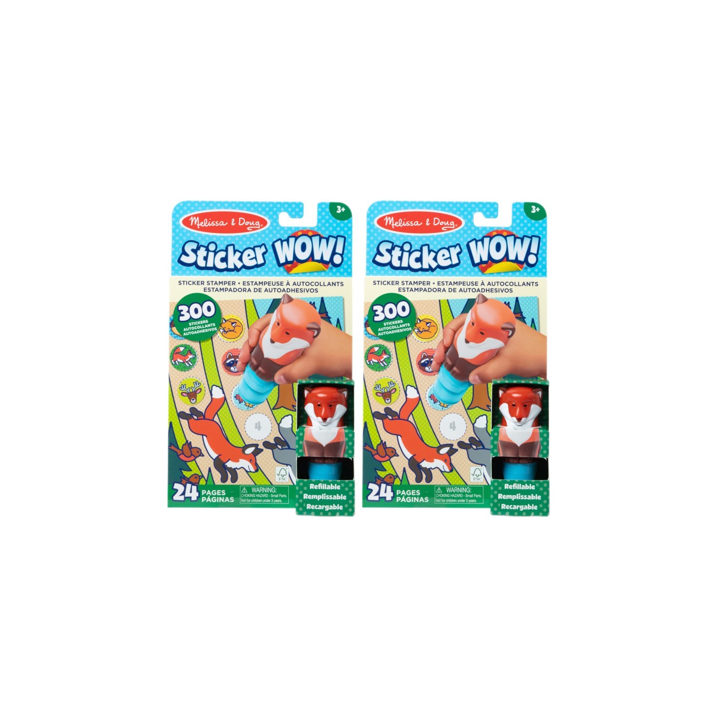 Melissa & Doug Sticker WOW! Activity Pad & Sticker Stamper - Fox, 2 Sets
