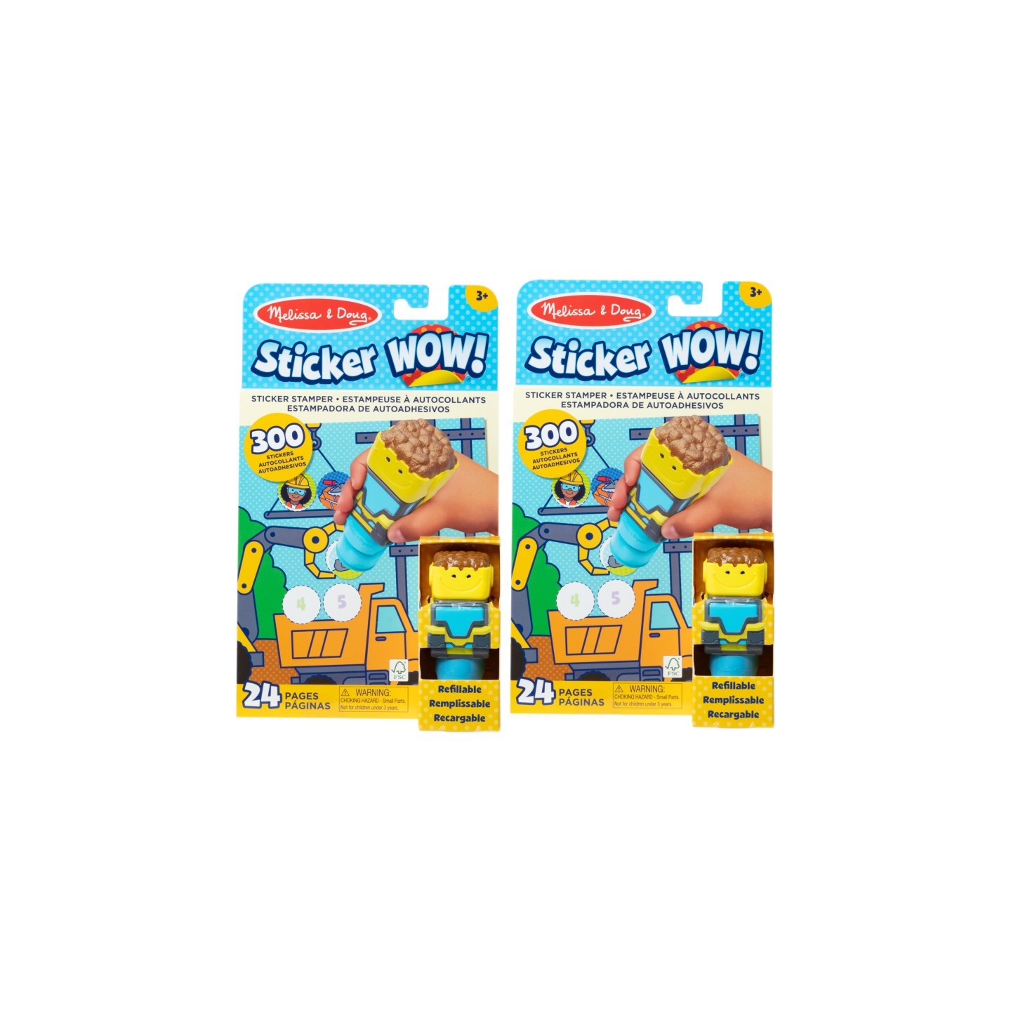 Melissa & Doug Sticker WOW! Activity Pad & Sticker Stamper - Bulldozer, 2 Sets
