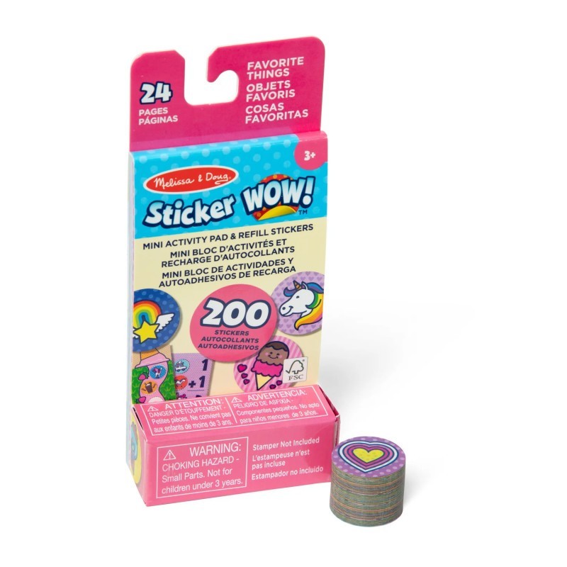 Melissa & Doug Sticker WOW! Mini Activity Pad with Refill Stickers - Favorite Things