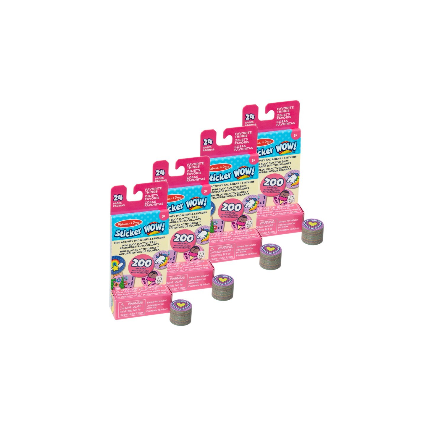 Melissa & Doug Sticker WOW! Mini Activity Pad with Refill Stickers - Favorite Things, 4 Sets