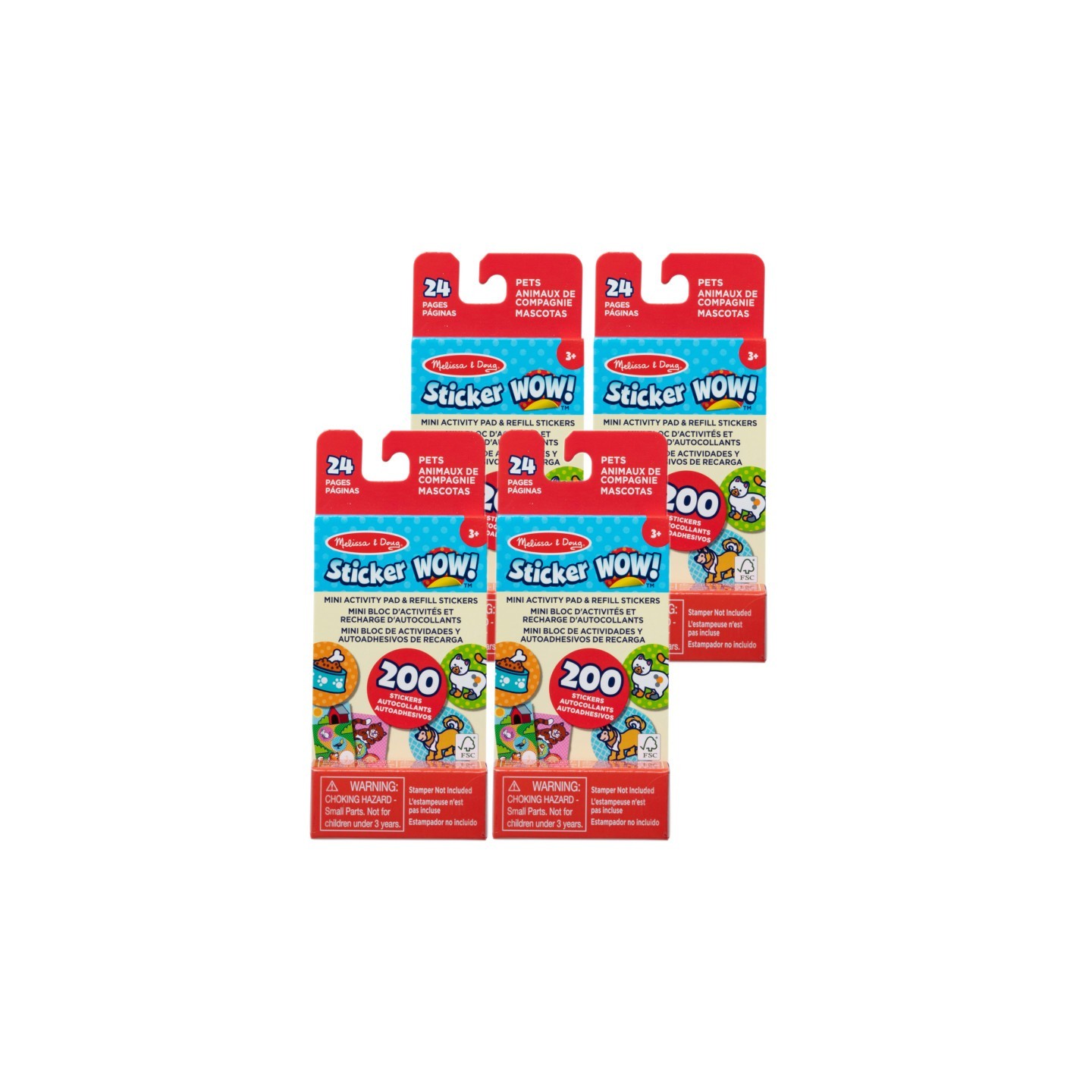 Melissa & Doug Sticker WOW! Mini Activity Pad with Refill Stickers - Pets, 4 Sets
