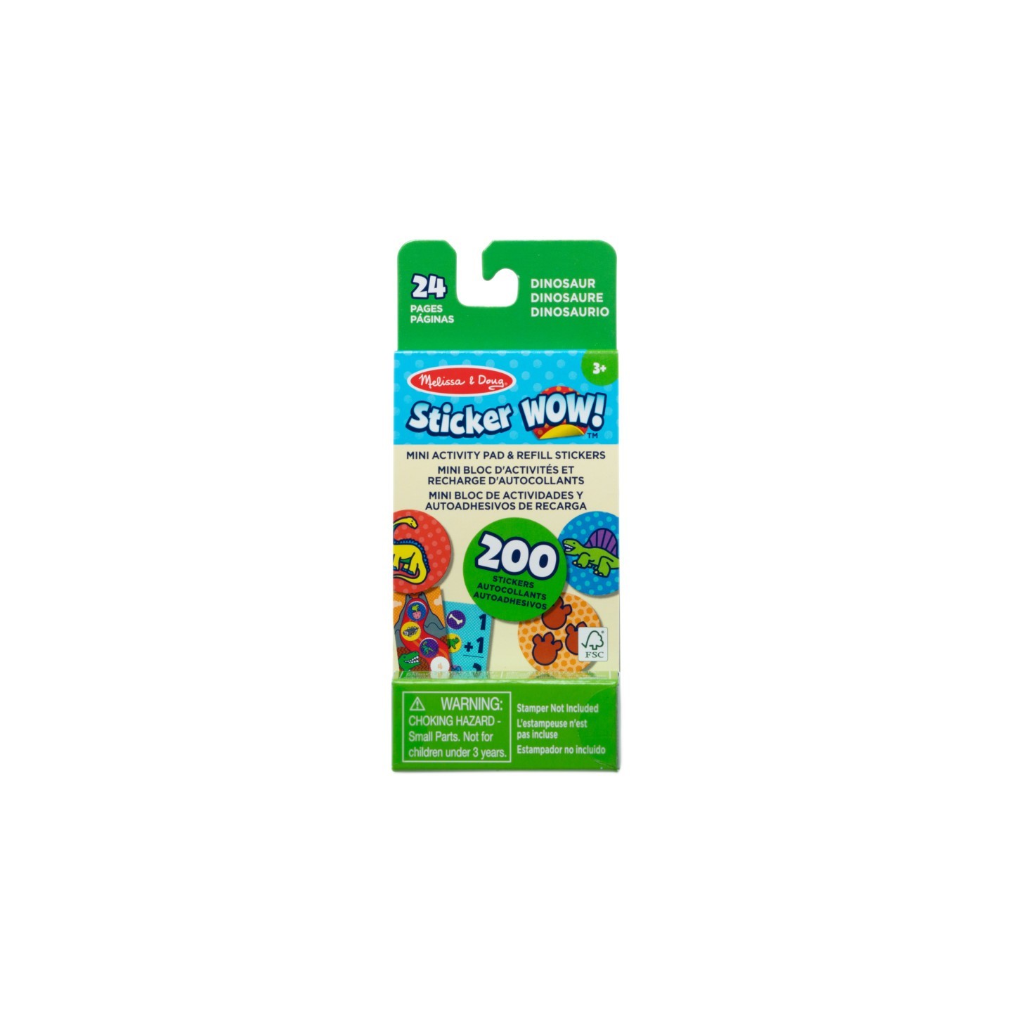 Melissa & Doug Sticker WOW! Mini Activity Pad with Refill Stickers - Dinosaur