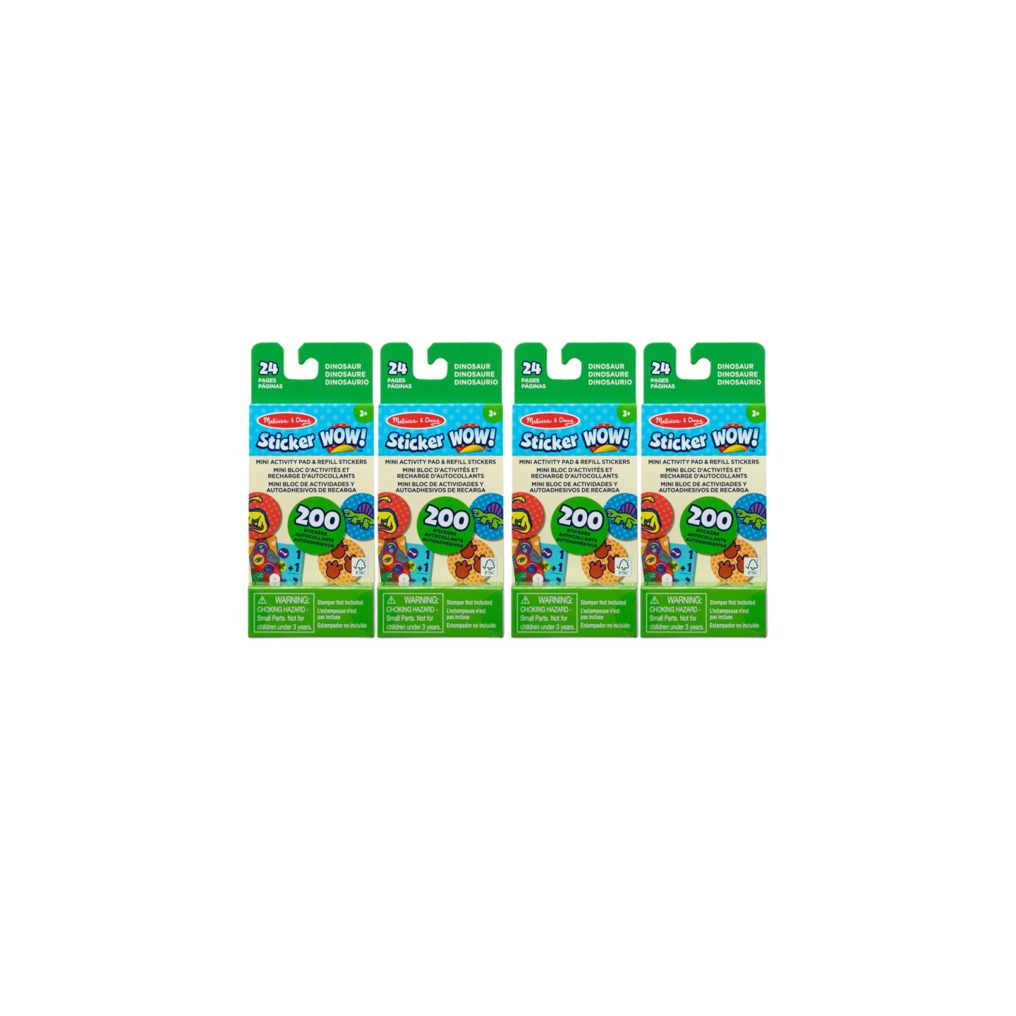 Melissa & Doug Sticker WOW! Mini Activity Pad with Refill Stickers - Dinosaur, 4 Sets