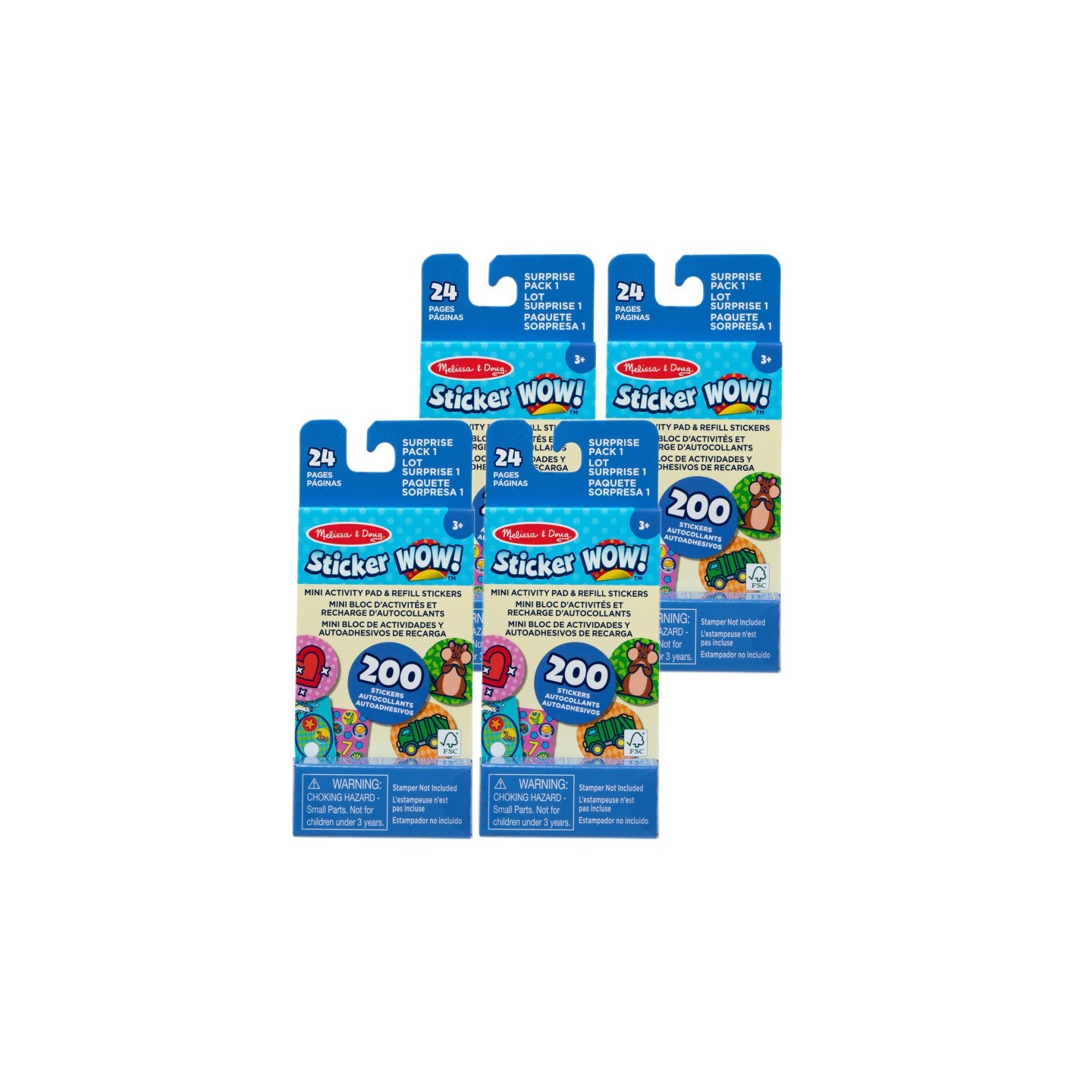 Melissa & Doug Sticker WOW! Mini Activity Pad with Refill Stickers - Surprise Pack 1, 4 Sets