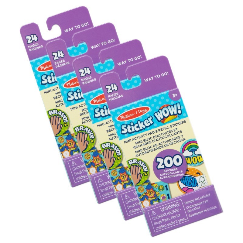Melissa & Doug Sticker WOW! Mini Activity Pad with Refill Stickers - Rewards, 4 Sets