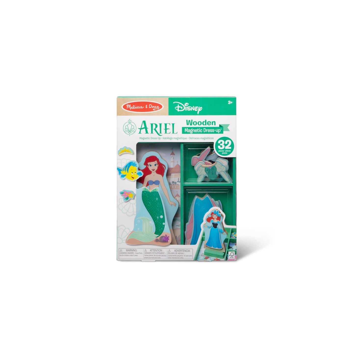 Melissa & Doug Disney Princess Ariel Wooden Magnetic Dress-Up Play Set