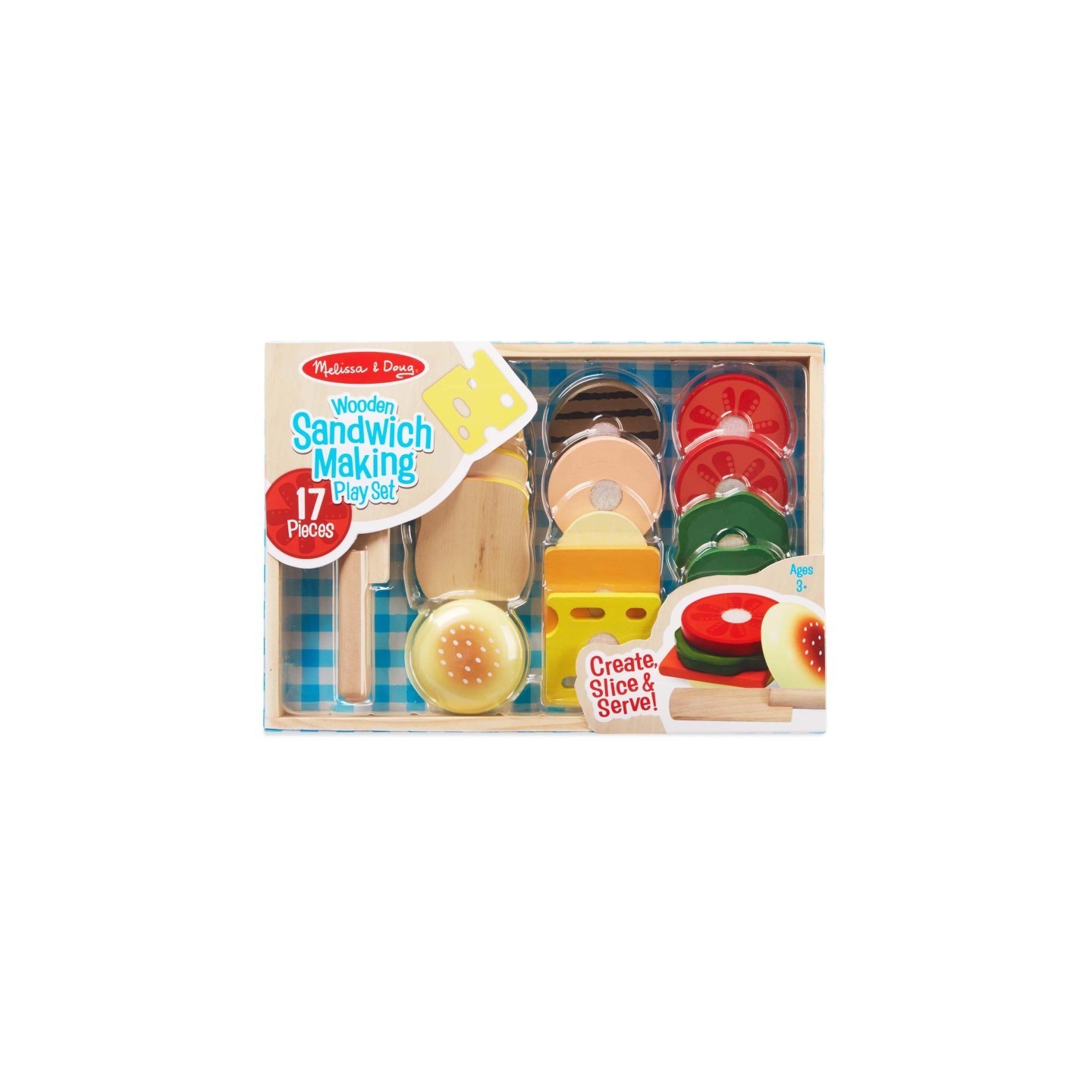 Melissa & Doug Sandwich-Making Wooden Play Food Set