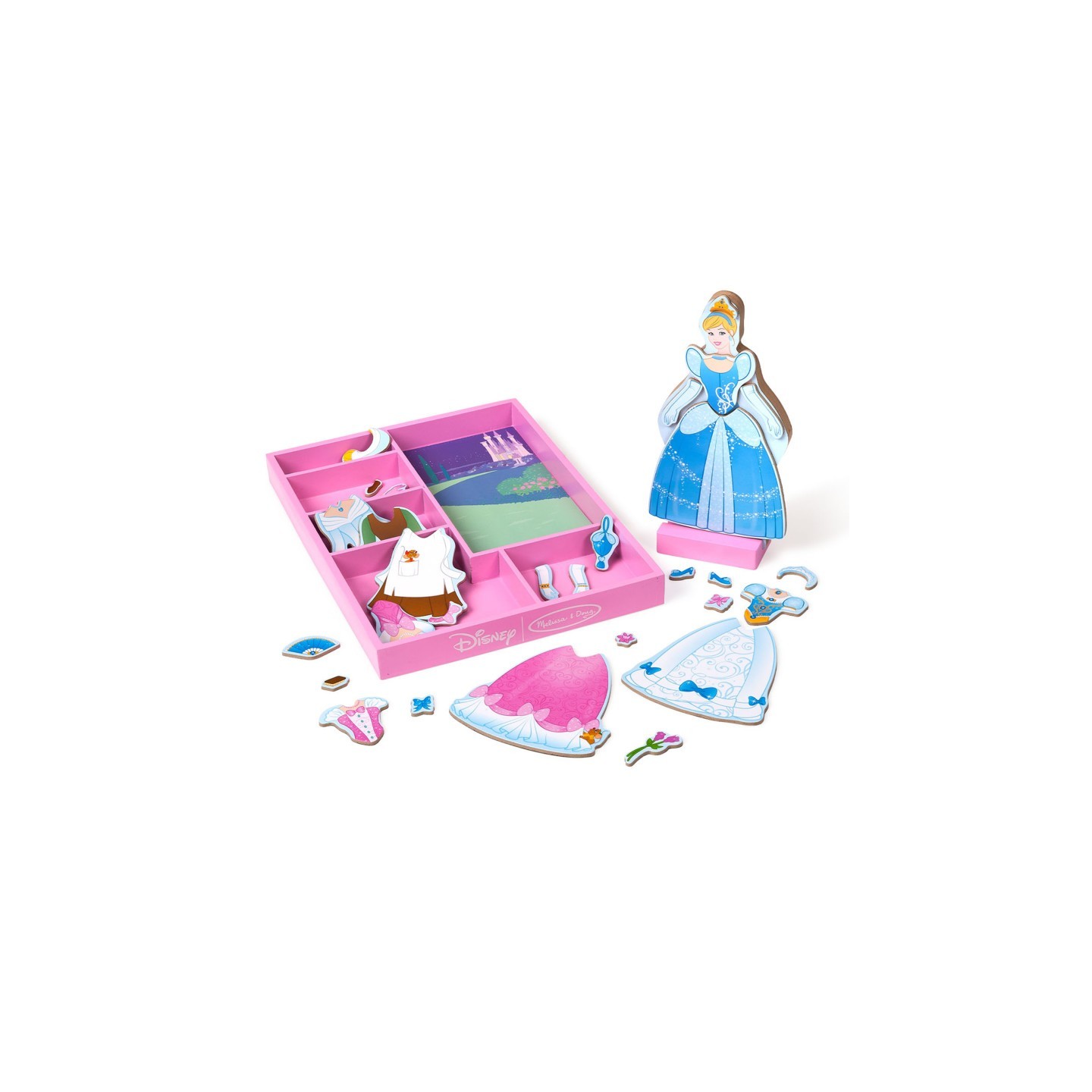 Melissa & Doug Disney Princess Cinderella Wooden Magnetic Dress-Up Play Set