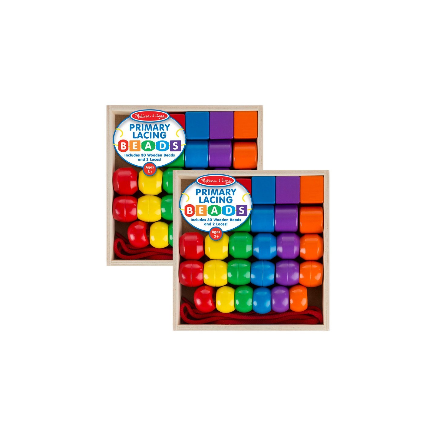Melissa & Doug Primary Lacing Beads, 2 Sets