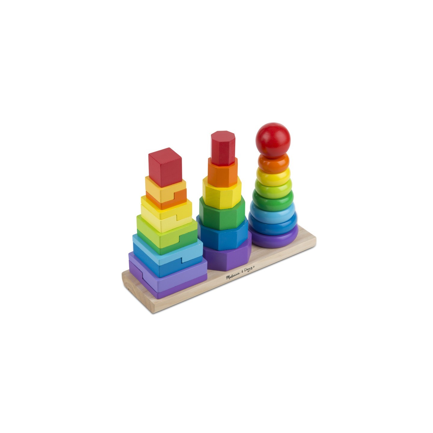 Melissa & Doug Geometric Stacker Toddler Toy, 25 Pieces