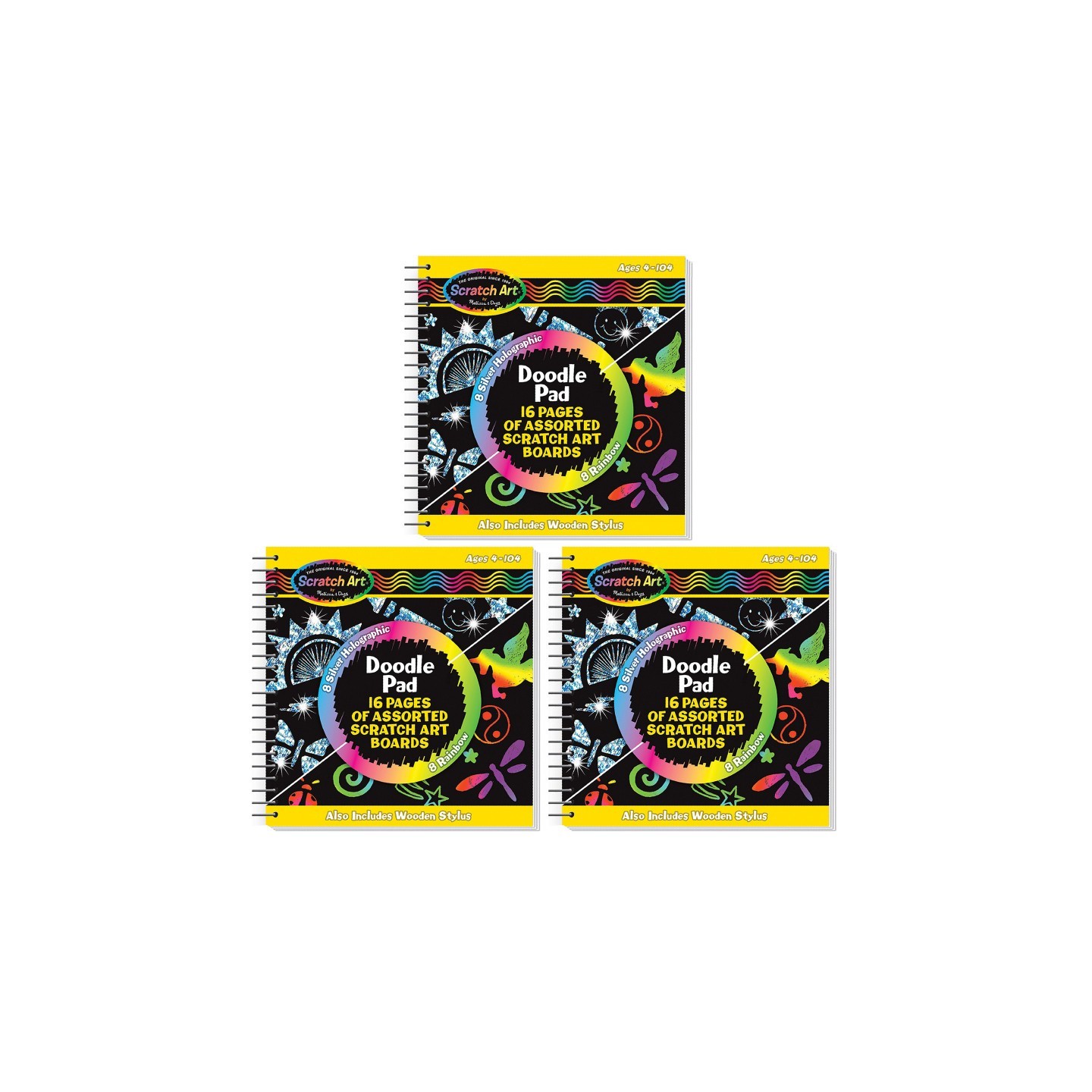Melissa & Doug Scratch Art Doodle Pad, Pack of 3