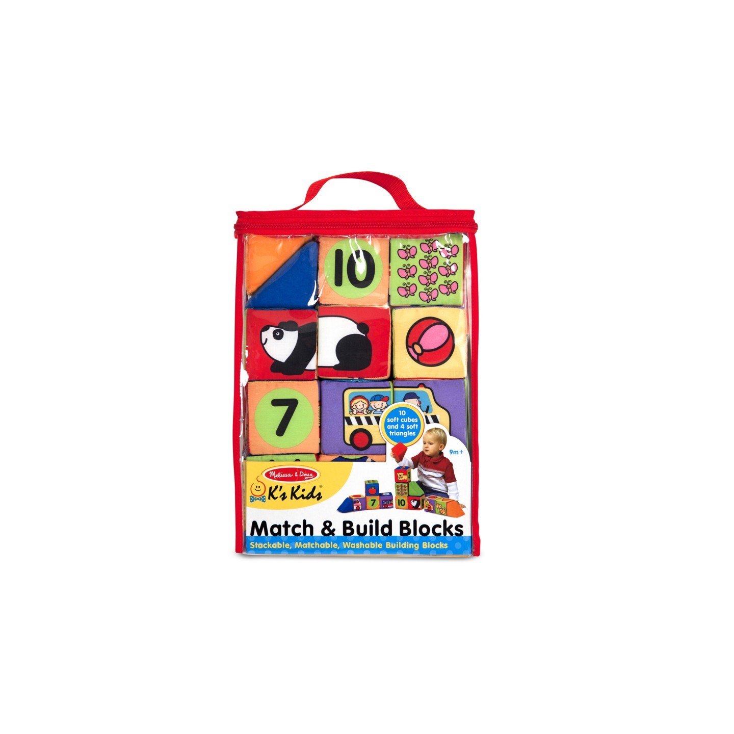 Melissa & Doug Match & Build Soft Blocks, 14 Pieces