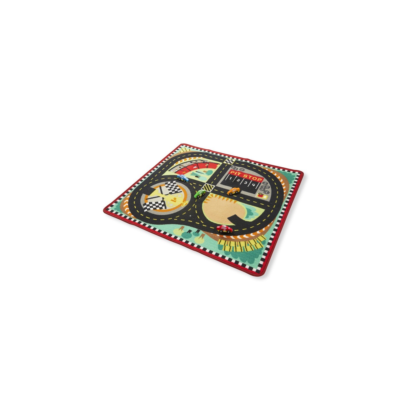 Melissa & Doug Round the Speedway Race Track Rug & Car Set