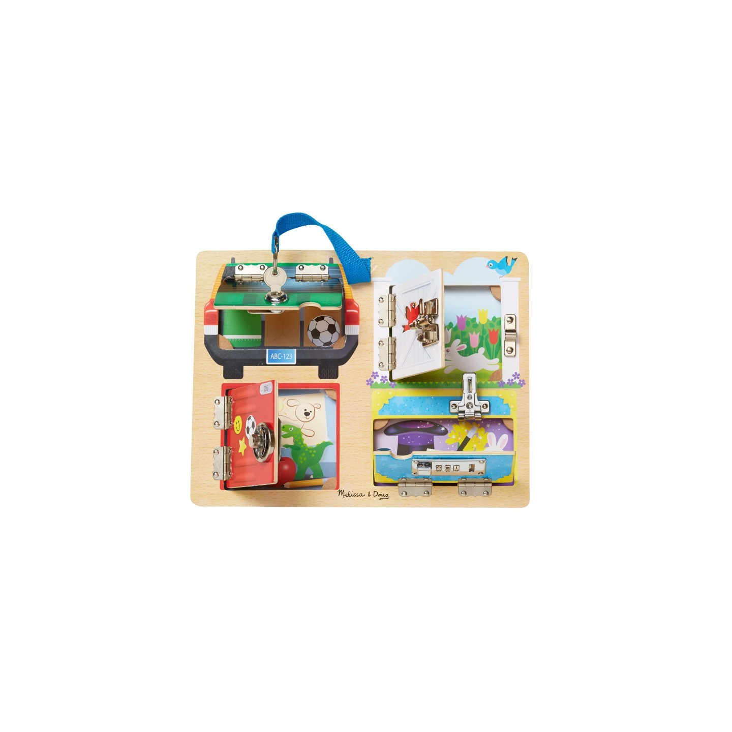Melissa & Doug Lock & Latch Board Wooden Educational Toy