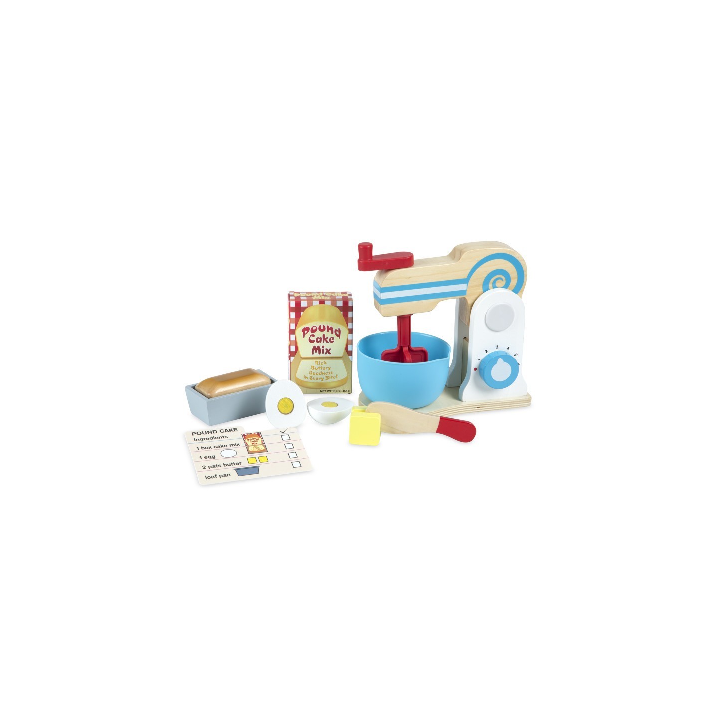 Melissa & Doug Wooden Make-a-Cake Mixer Set