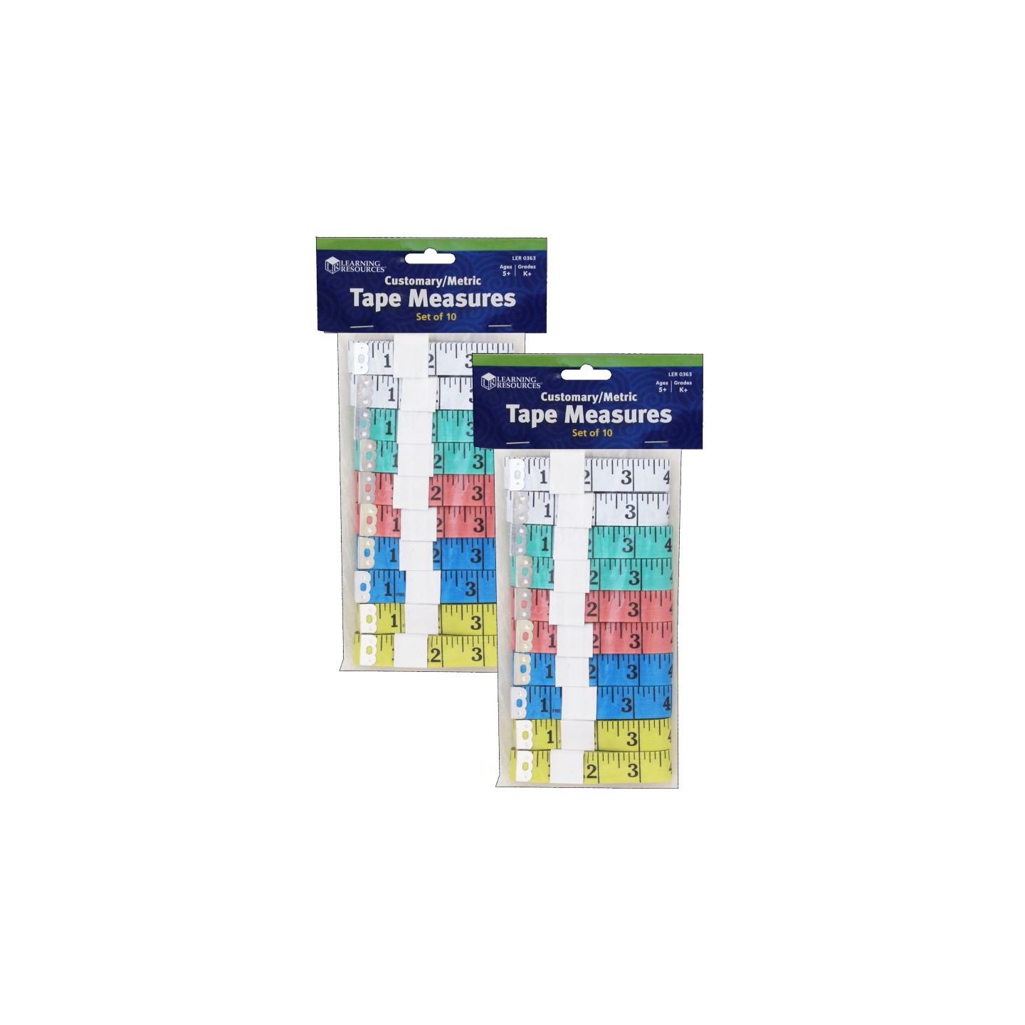 Learning Resources English/Metric Tape Measures, 10 Per Pack, 2 Packs