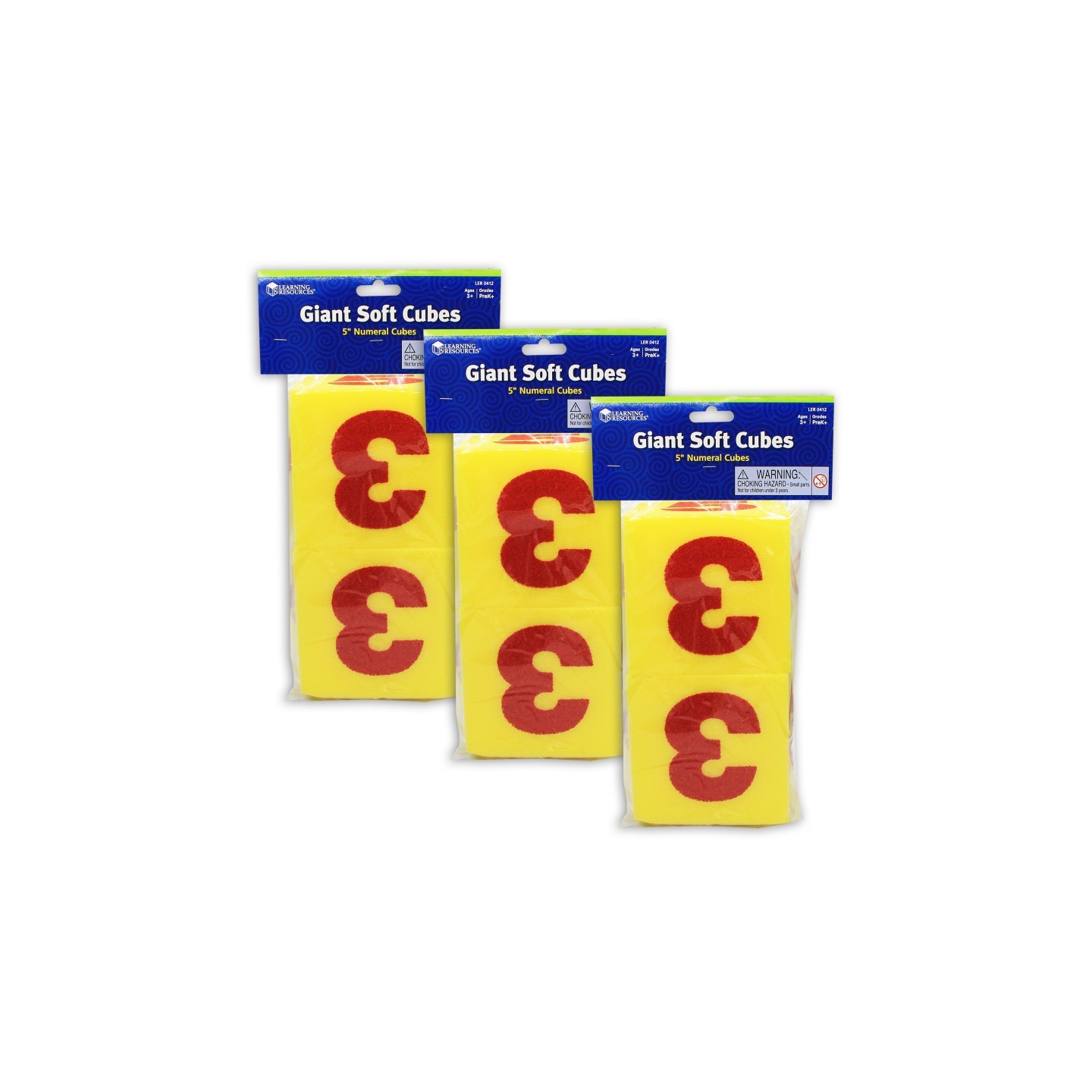 Learning Resources Giant Soft Numeral Cubes, 2 Per Pack, 3 Packs