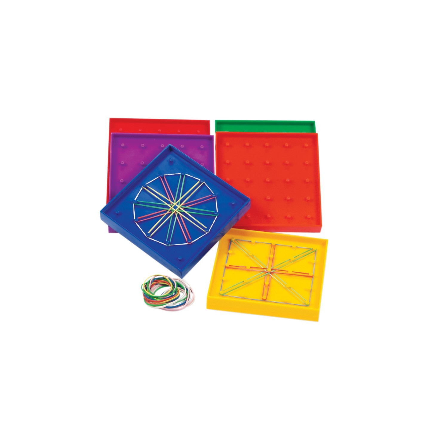 Learning Resources Double-Sided Rainbow Geoboards, Set of 6