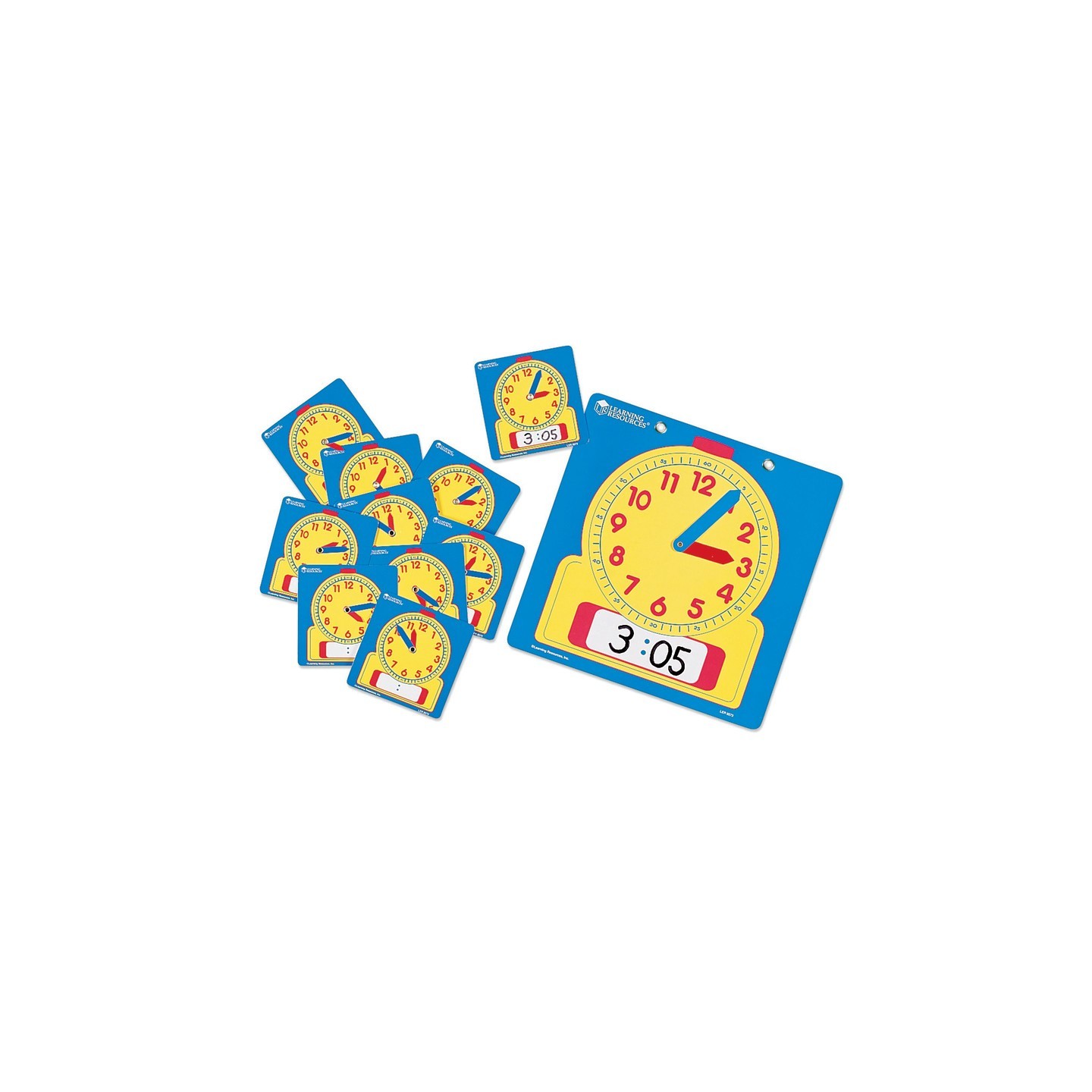 Learning Resources Write & Wipe Student Clock Set, Pack of 10