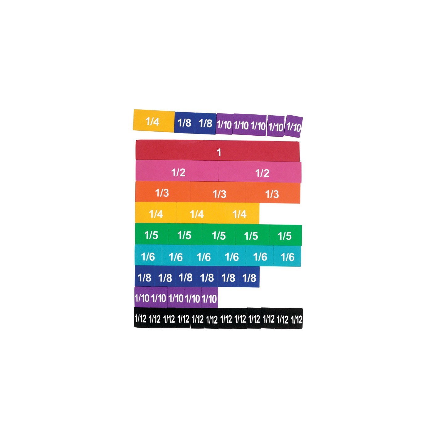 Learning Resources Soft Foam Magnetic Rainbow Fraction Tiles, Set of 51
