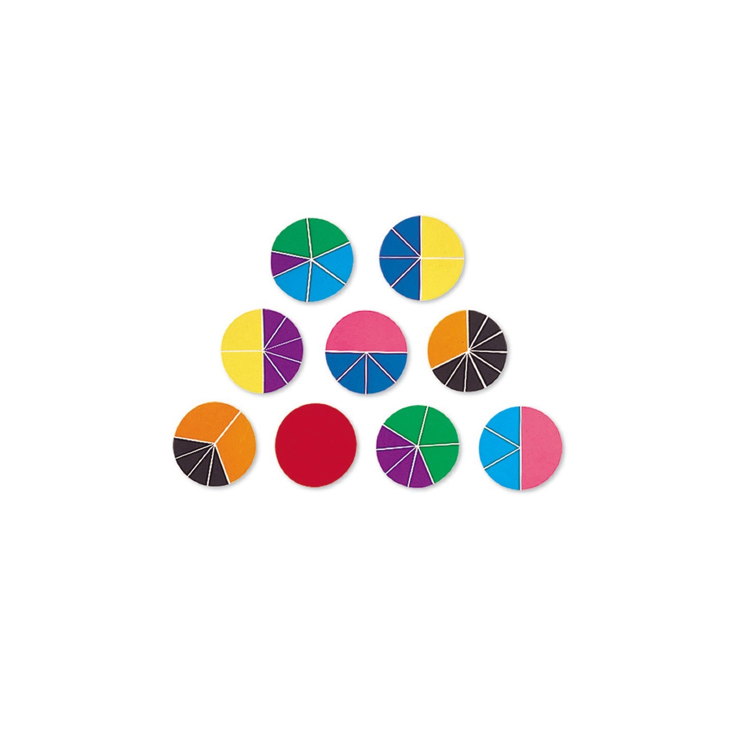 Learning Resources Rainbow Fraction® Deluxe Circles, Pack of 9