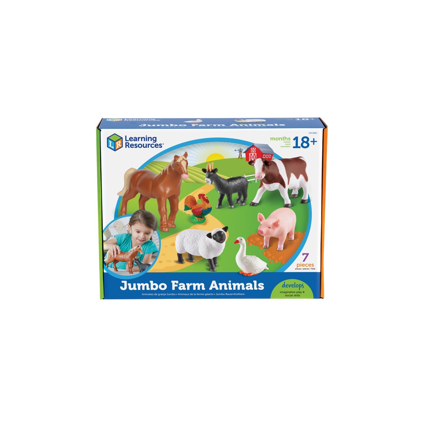 Learning Resources Jumbo Farm Animals, Set of 7