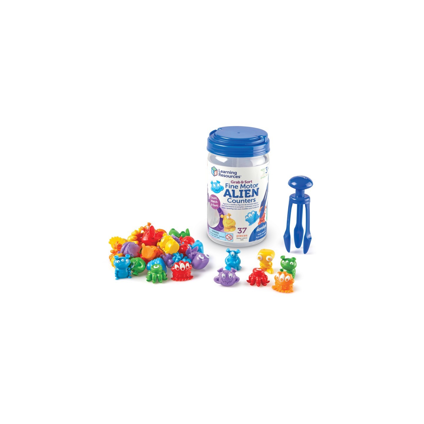 Learning Resources Grab & Sort Fine Motor Alien Counters