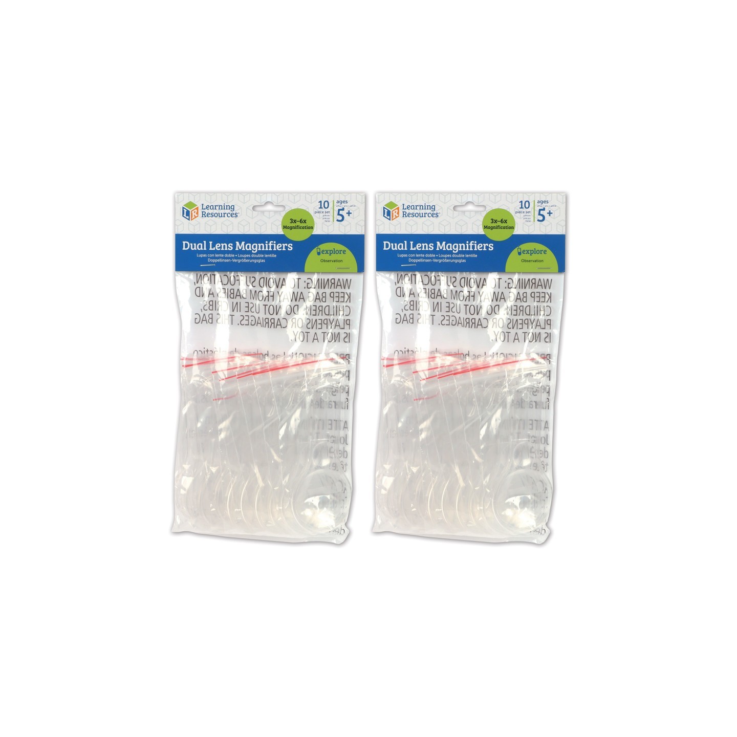 Learning Resources Dual Lens Magnifiers, 10 Per Pack, 2 Packs