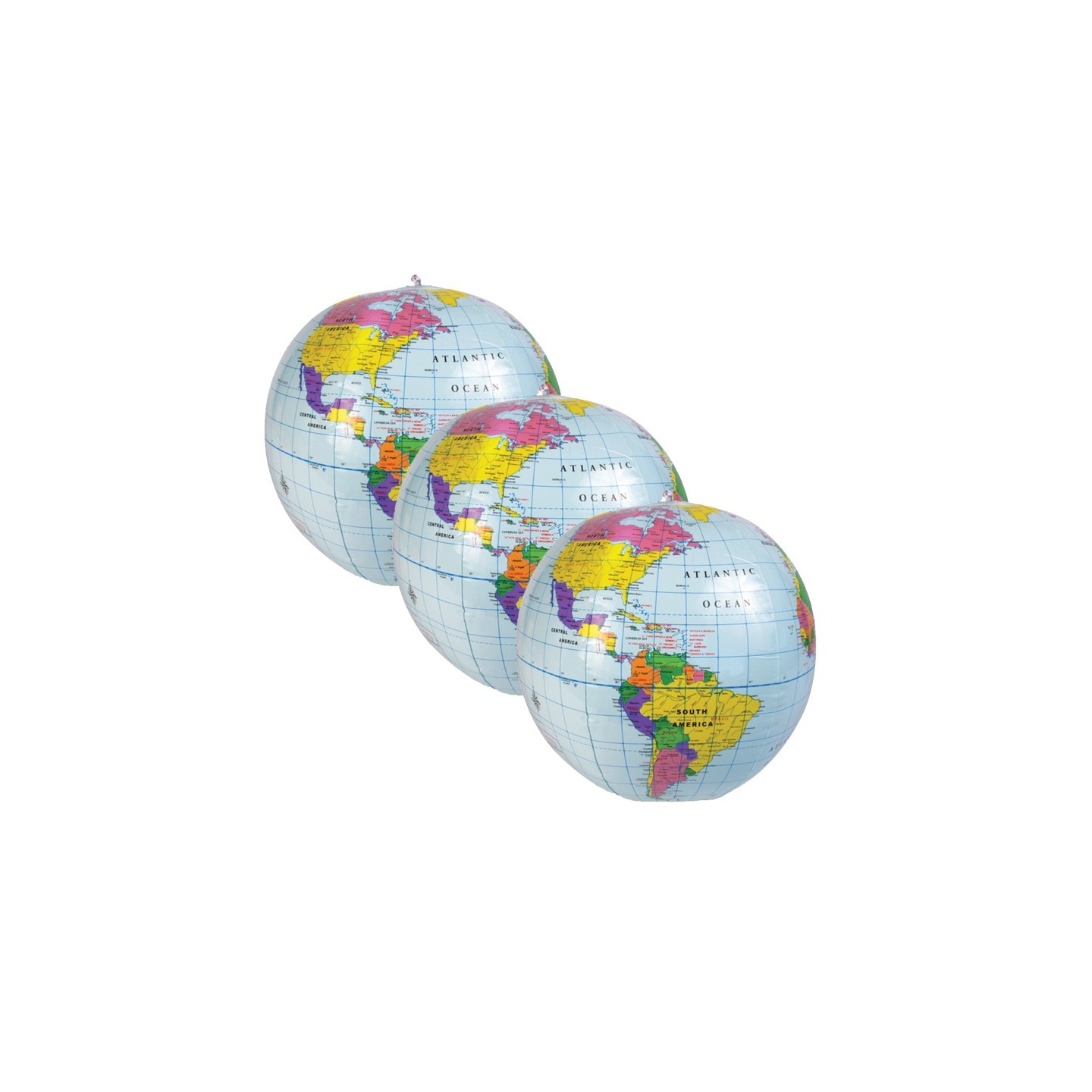 Learning Resources Inflatable Globe, 12", Pack of 3