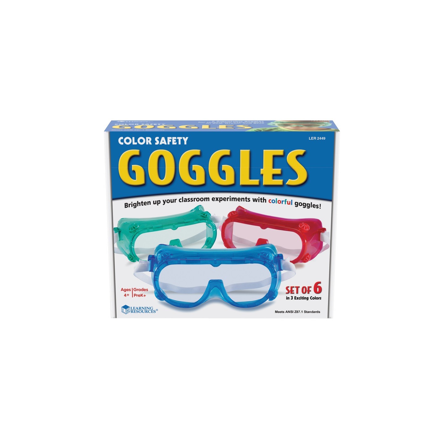 Learning Resources Colored Safety Goggles, 6 Per Pack