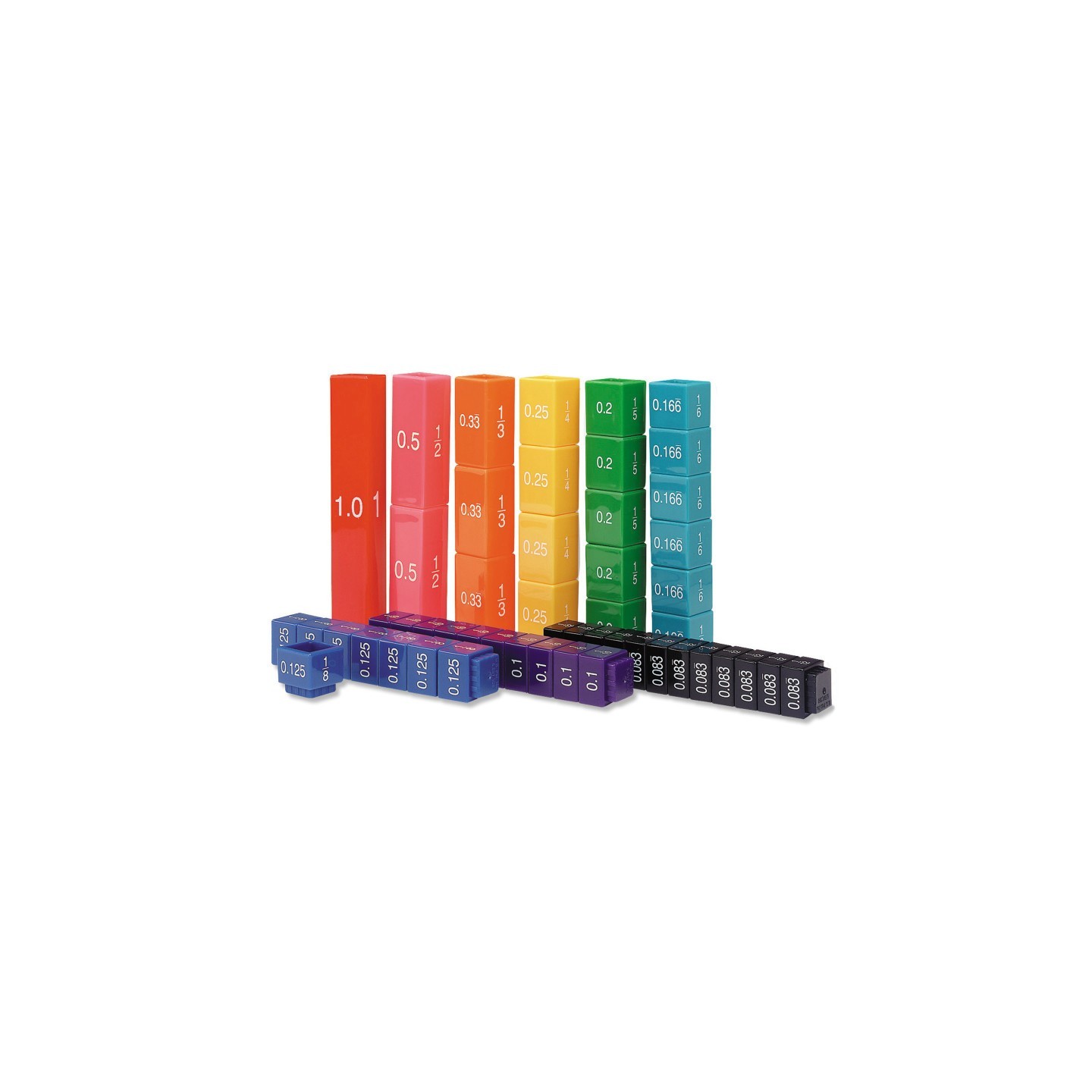 Learning Resources Fraction Tower® Equivalency Cube Set, Set of 51
