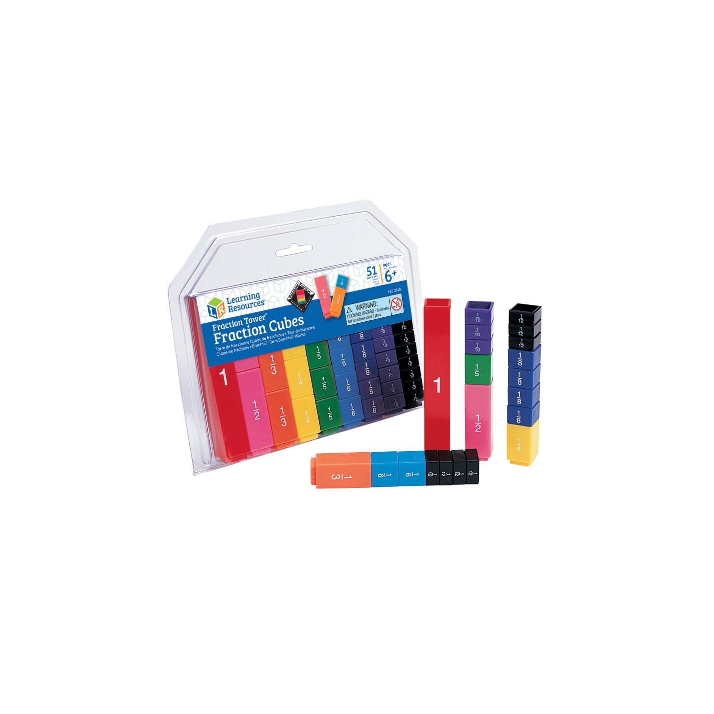 Learning Resources Fraction Tower® Cubes: Fraction Set