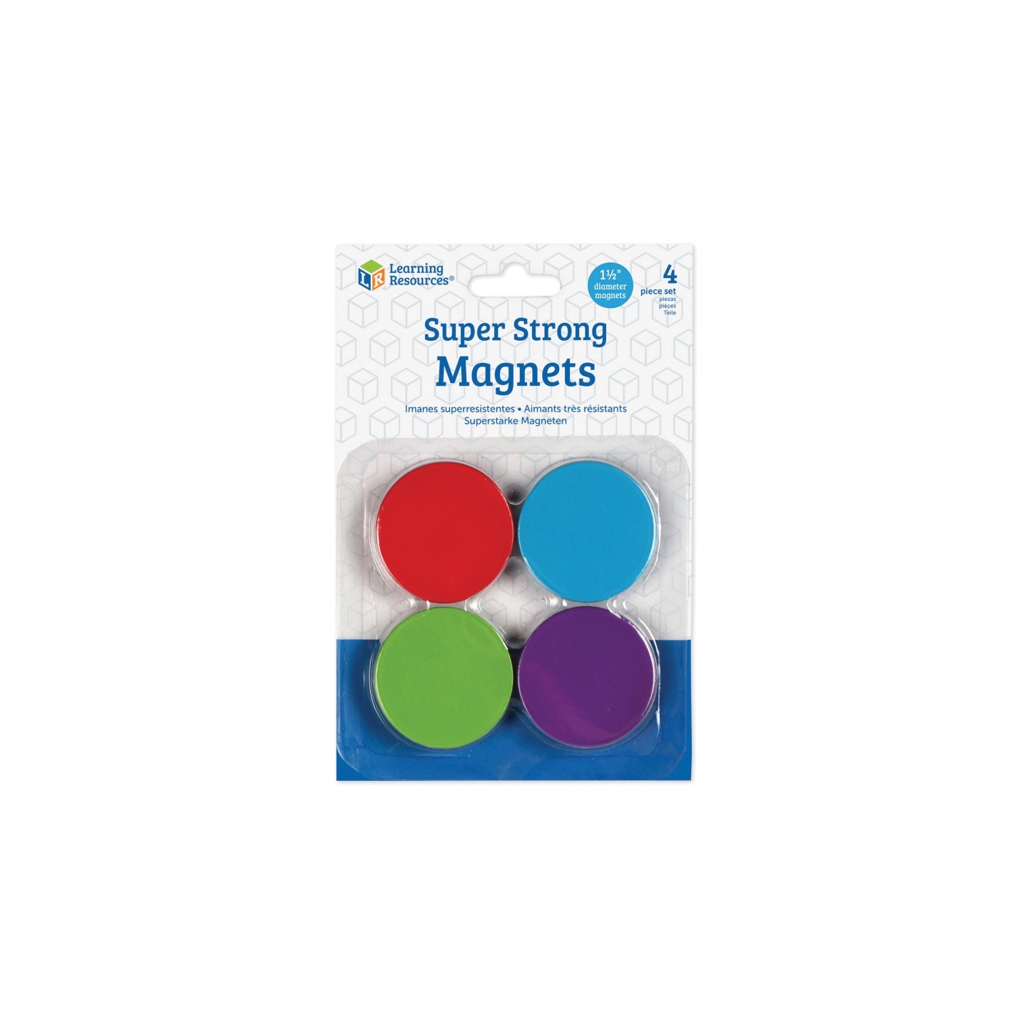 Learning Resources Super Strong Magnets, 1.5", Assorted, Set of 4