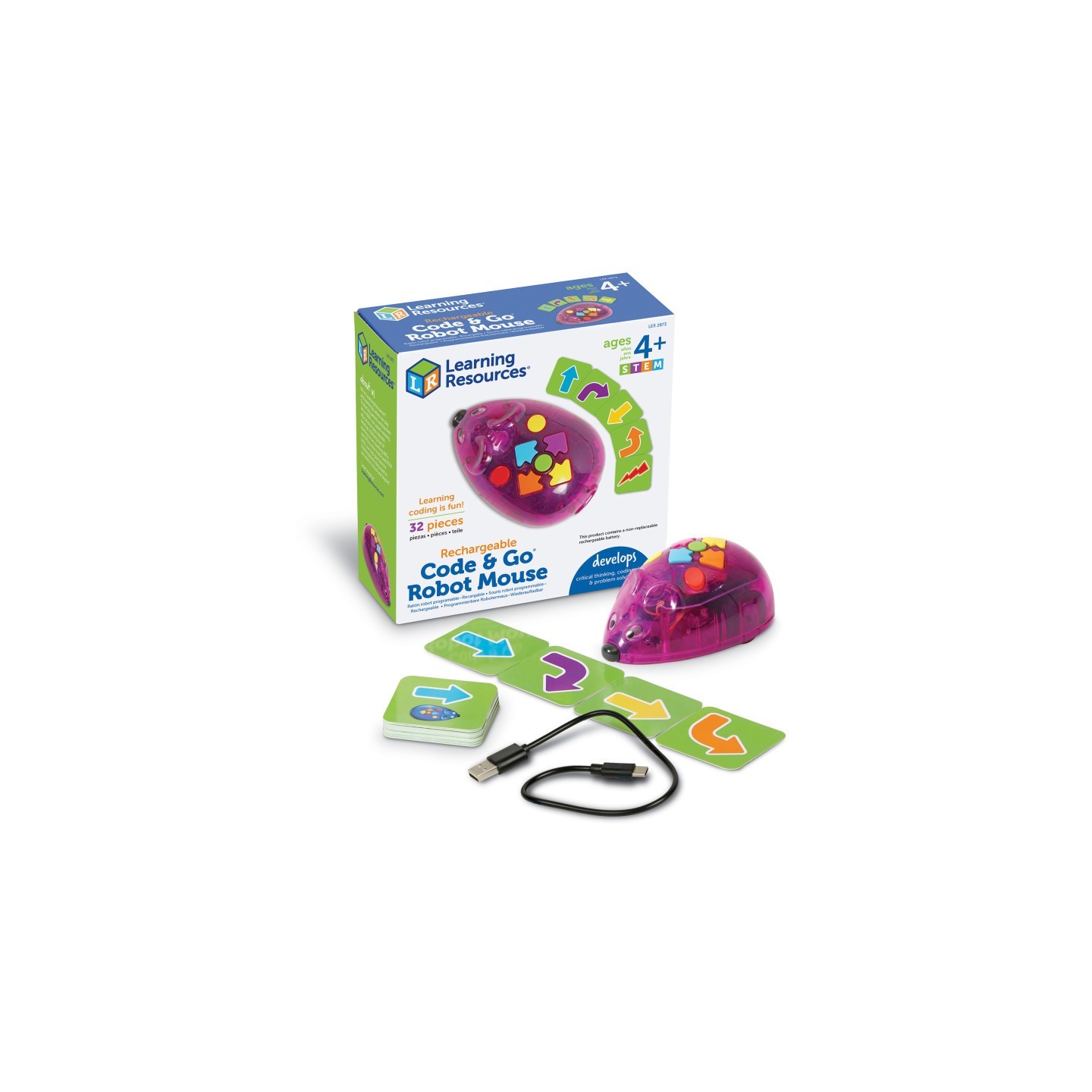 Learning Resources Code N Go Mouse Single - Rechargeable