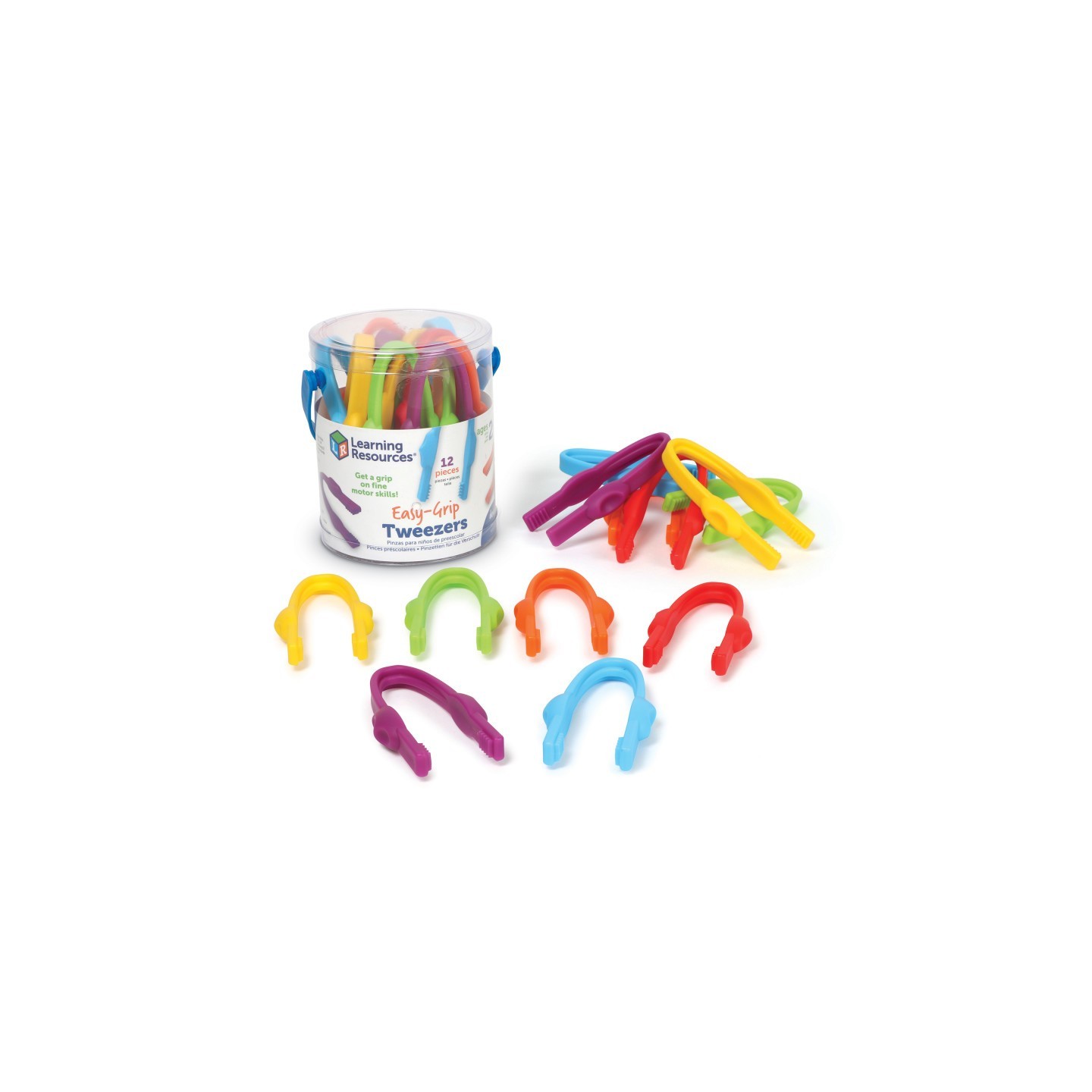 Learning Resources Easy Grip Preschool Tweezers, Pack of 12