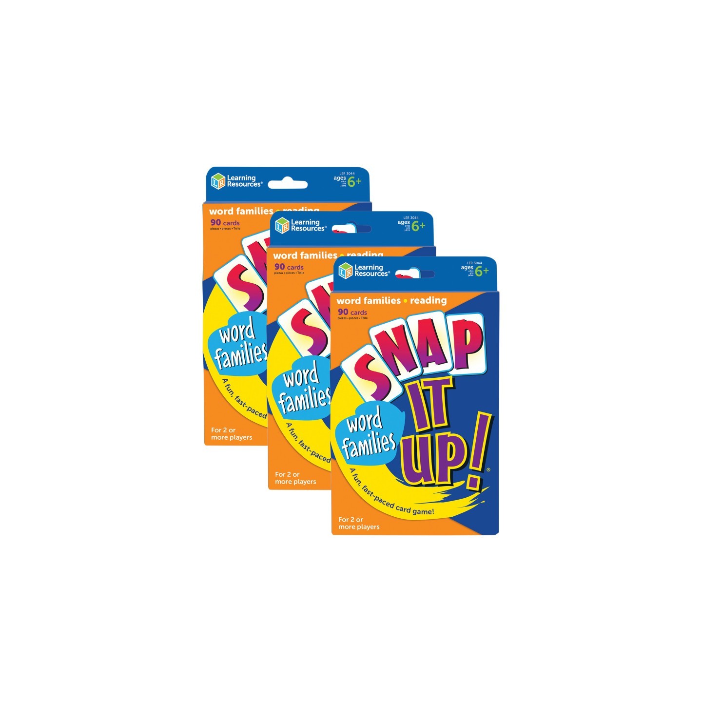 Learning Resources Snap it Up!® Card Games, Phonics & Reading: Word Families, Pack of 3