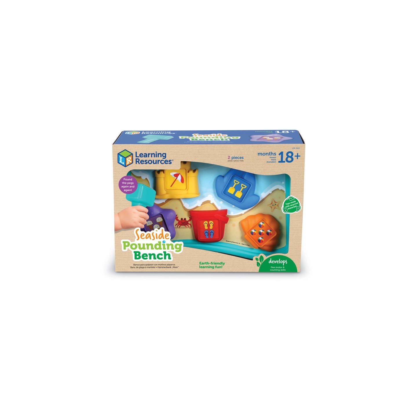 Learning Resources Seaside Pounding Bench Whack a Mole Game