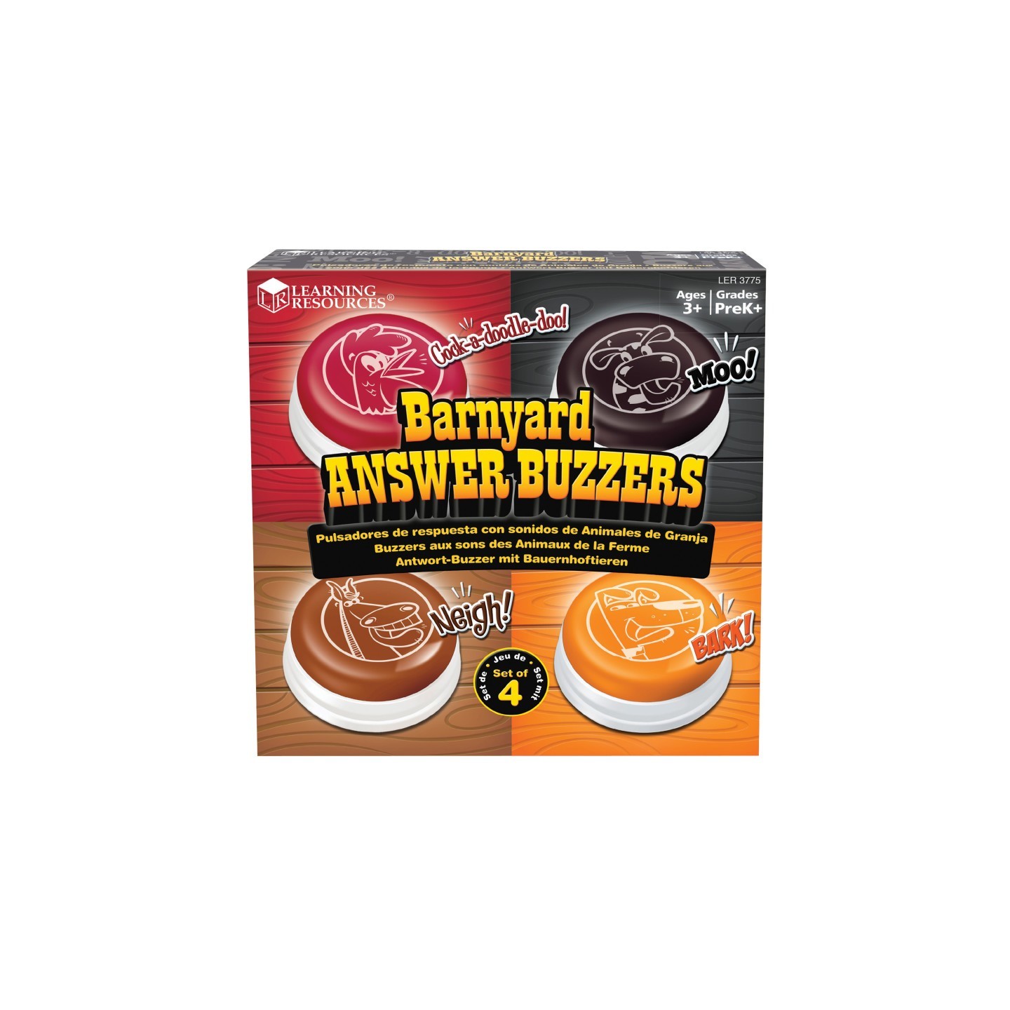 Learning Resources Barnyard Answer Buzzers, Pack of 4