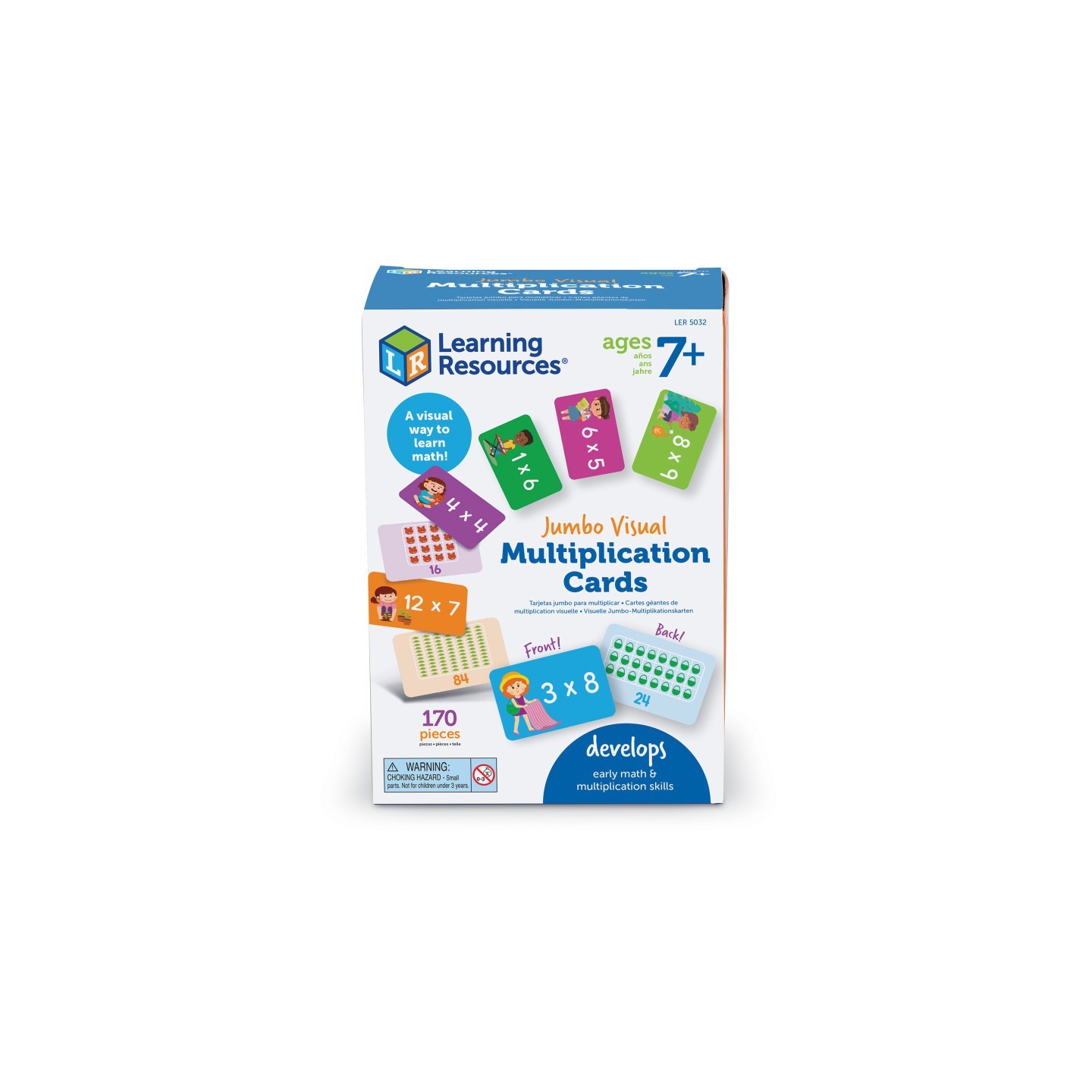 Learning Resources Jumbo Visual Multiplication Cards, 170 Pieces