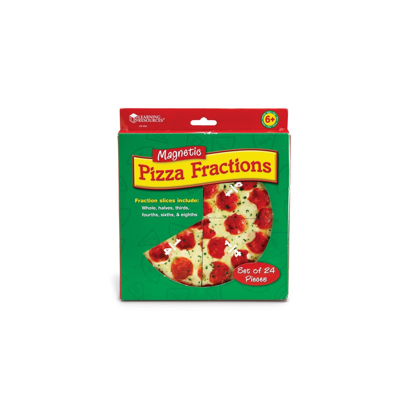 Learning Resources Magnetic Pizza Fraction Set, Pack of 6