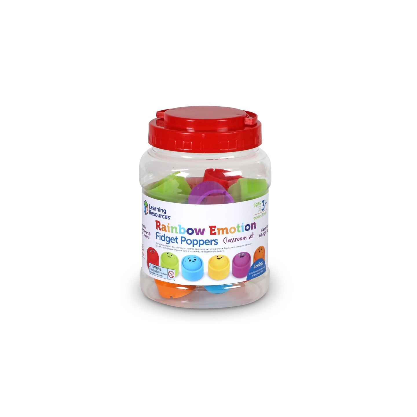 Learning Resources Rainbow Emotions Fidget Poppers Classroom Set
