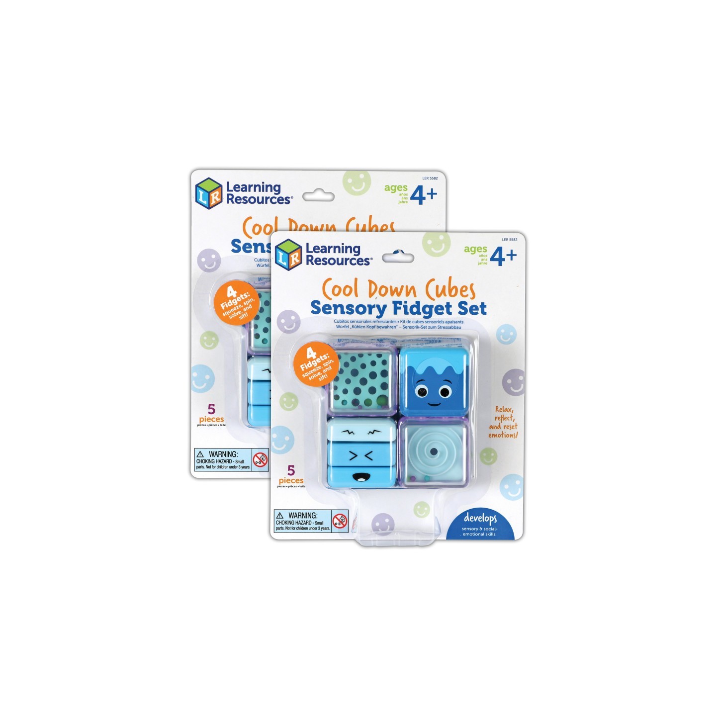 Learning Resources Cool Down Cubes Sensory Fidget Set, 2 Sets