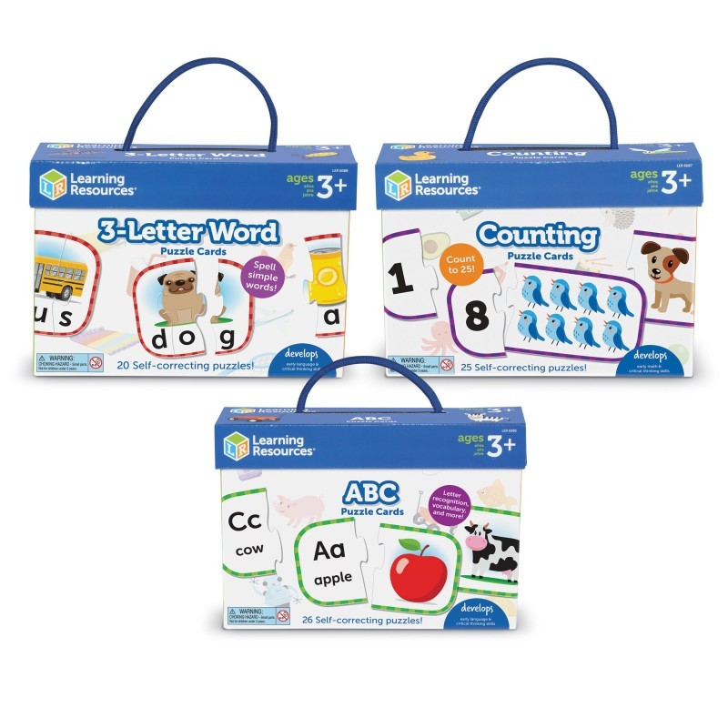 Learning Resources Puzzle Cards, Set of 3