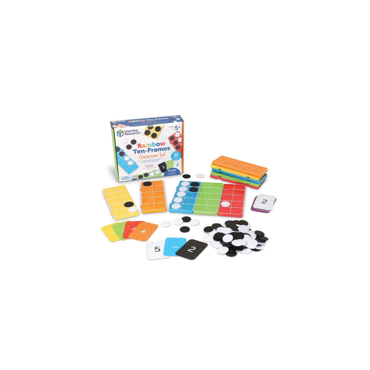 Learning Resources Rainbow Ten Frame Set