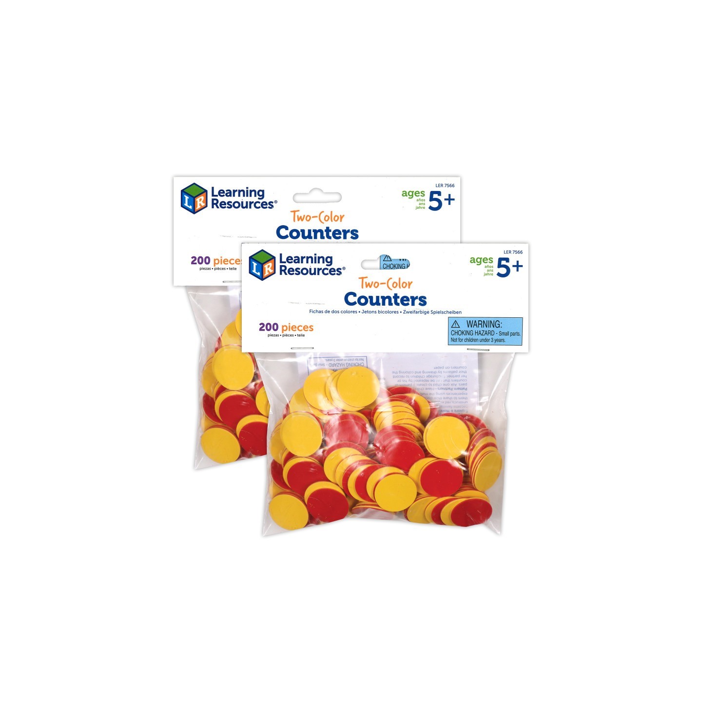 Learning Resources Two-Color Counters, Red and Yellow, 200 Per Pack, 2 Packs
