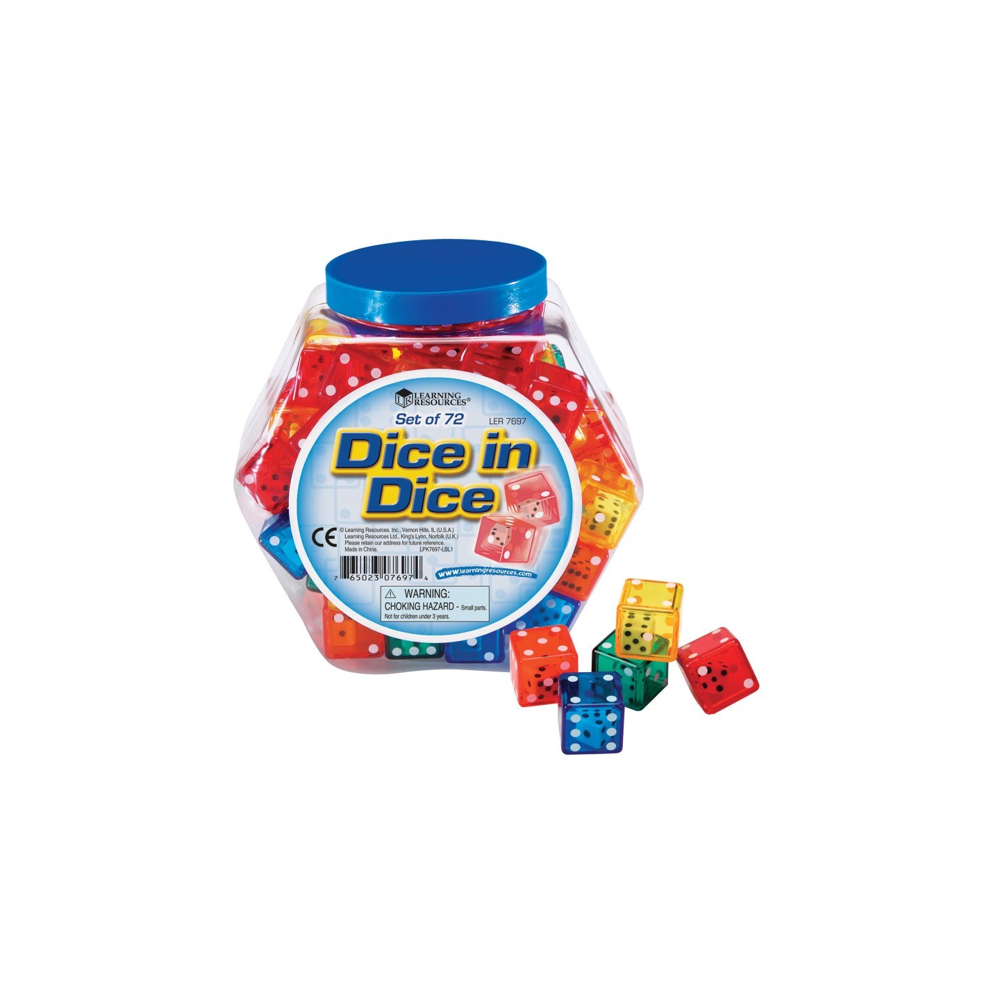 Learning Resources Dice in Dice Bucket, Pack of 72